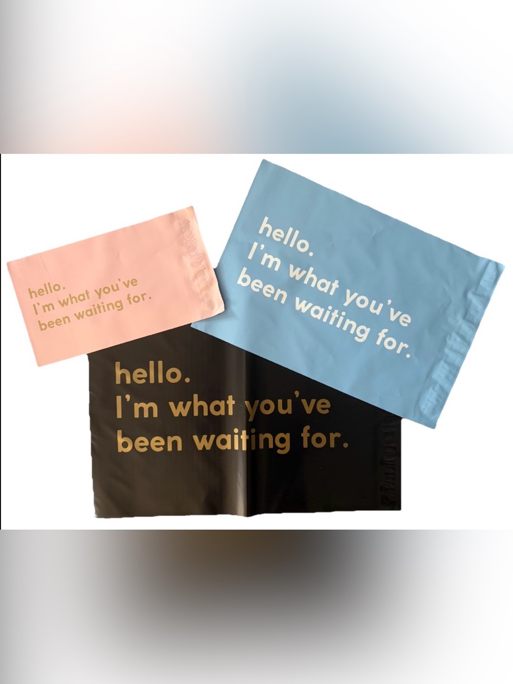 Polymailers 25pc “Hello” - Pink, Blue, Black Bundle Multiple Sizes